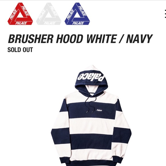 Palace brusher hood white/navy